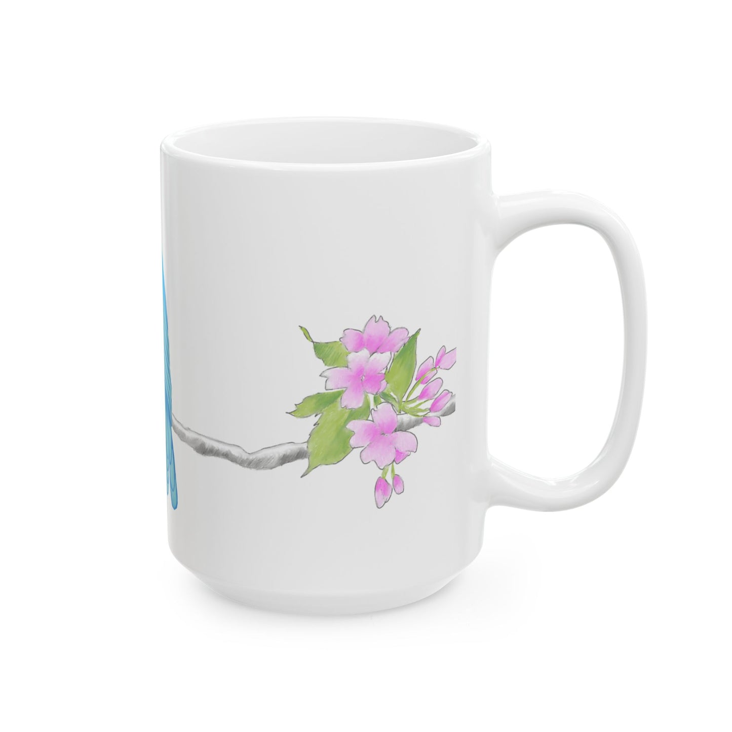 Jolly Birds Ceramic Mug, (11oz, 15oz), Sky blue