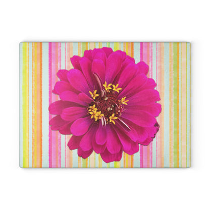 Glass Cutting Board Zinnia Fun