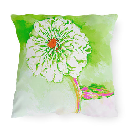 Outdoor Pillows Abstract Zinnia Color Story Green