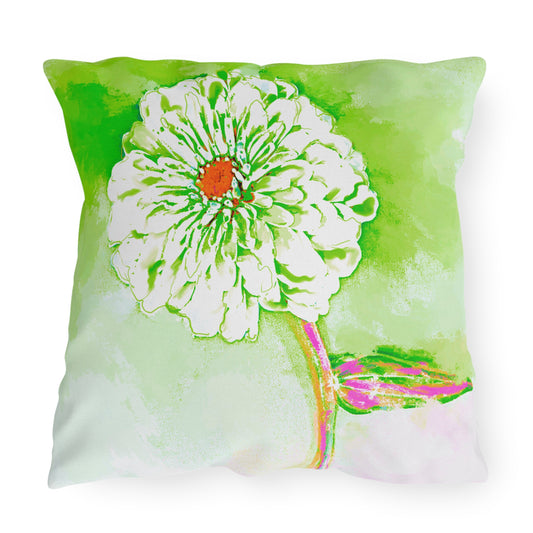 Outdoor Pillows Abstract Zinnia Color Story Green