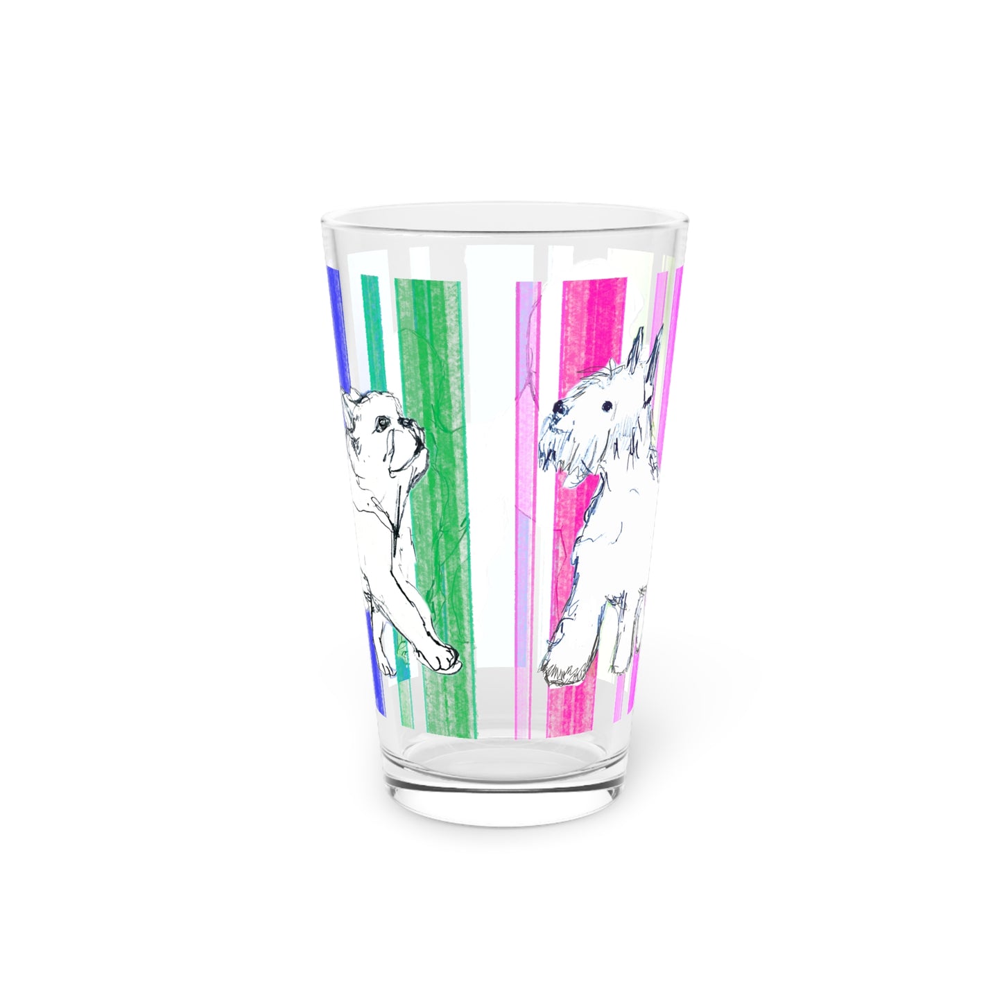 Dogi Fun Pint Glass, 16 oz Parade of Dogs