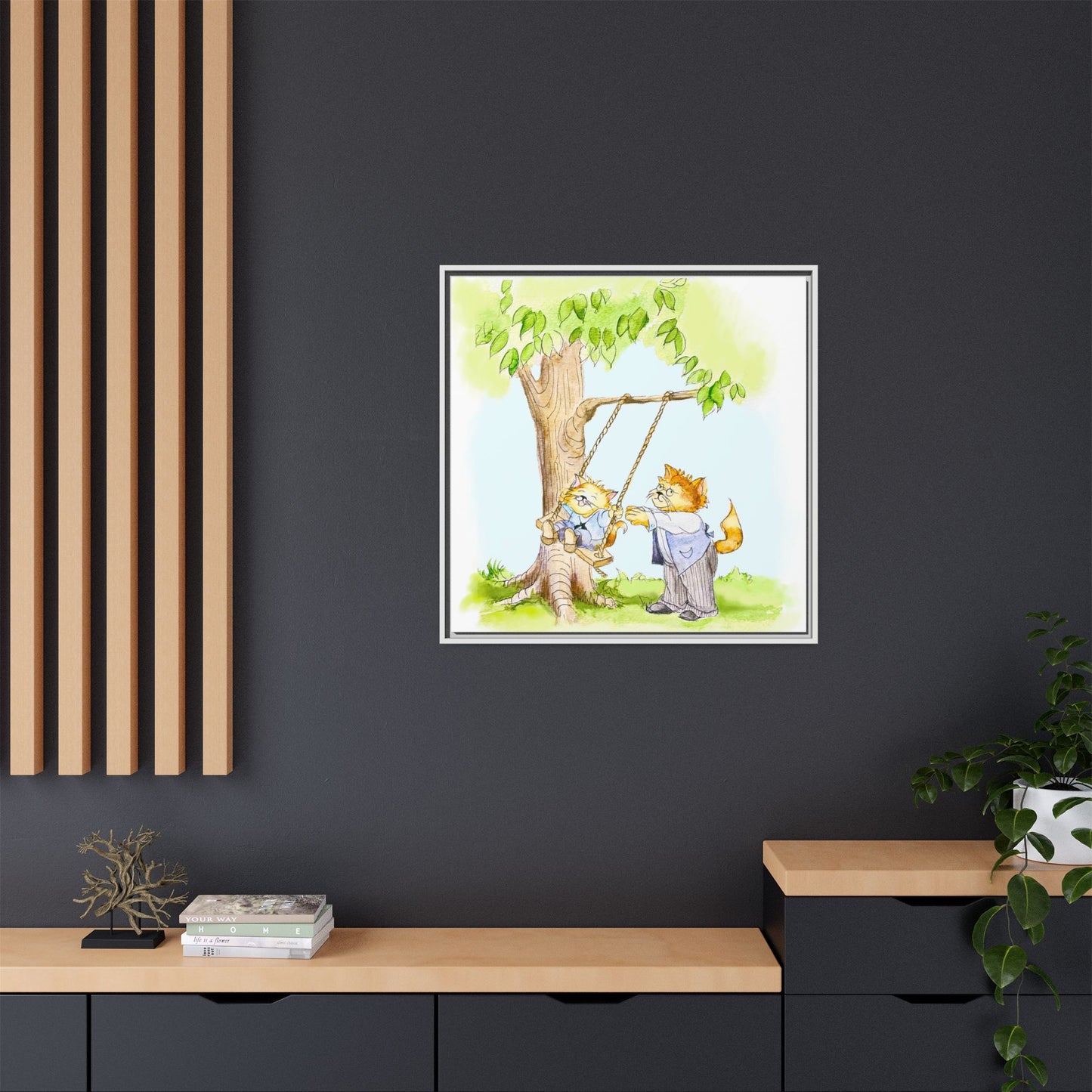 Kitty Fun Matte Canvas Framed