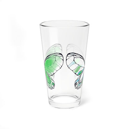 Mixing Glass, 16oz Butterfly Colorful Watercolor