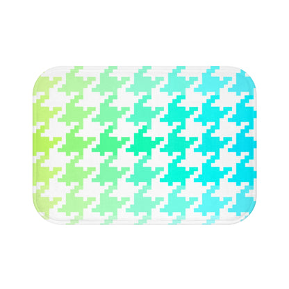 Bath Mats Houndstooth Green/Aqua