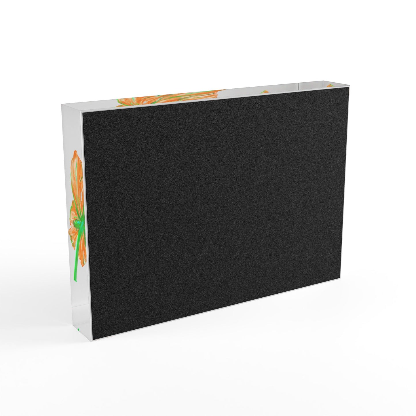 Vibrant Tulips Acrylic Art Block Orange
