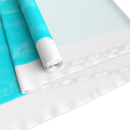 Mega Stripe Table Runner (Cotton Creamy White OR  Poly Bright White) Aqua