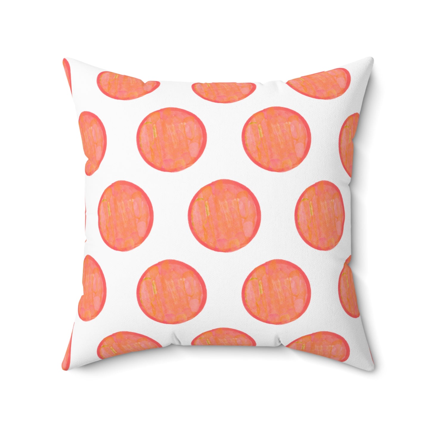 Polka Dot Palette Polyester Square Pillow Orange