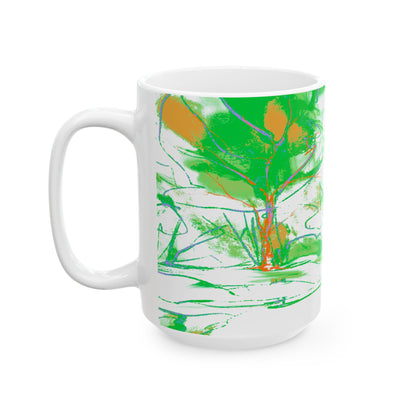 Joyful Landscapes Ceramic Mug in Green and Purple, 11oz, 15oz