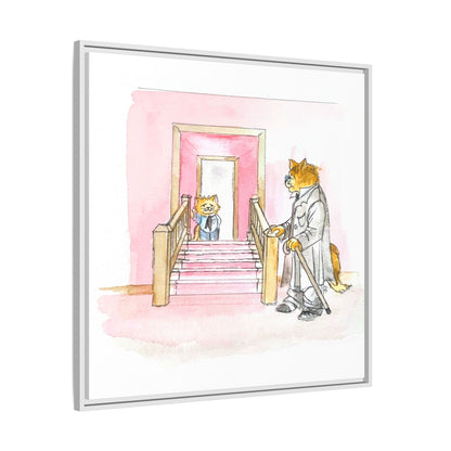 Kitty Fun Matte Canvas Framed