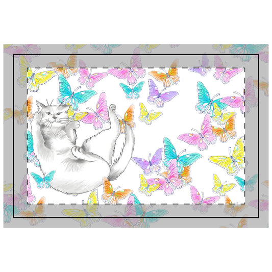 Kitty Flutter Poly Quilted Placemat