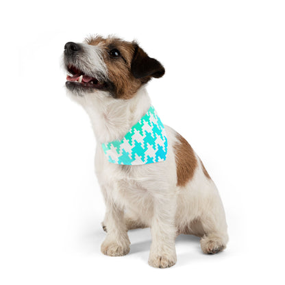 Pet Bandana Aqua Houndstooth Fun
