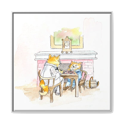 Kitty Fun Matte Canvas Framed