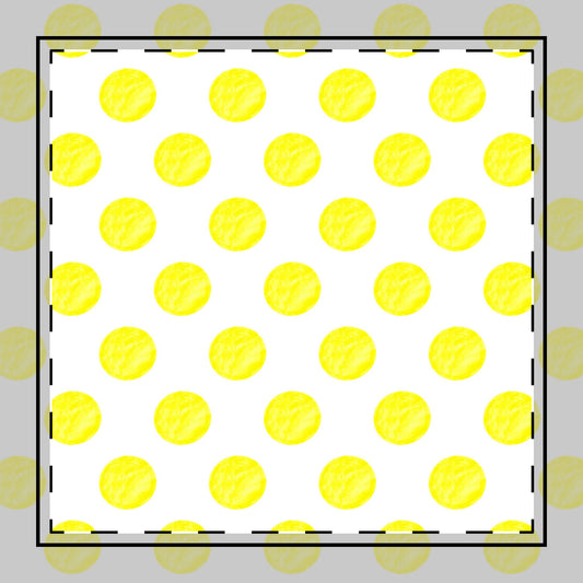 X Polka Dot Poly Twill Napkin, Yellow, Bright White Fabric Background