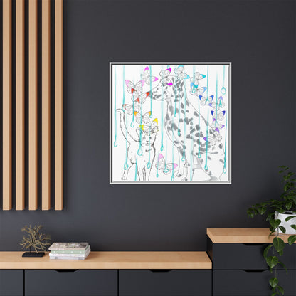 Butterfly Chroma Rain and Shine Matte Canvas, Framed (White)