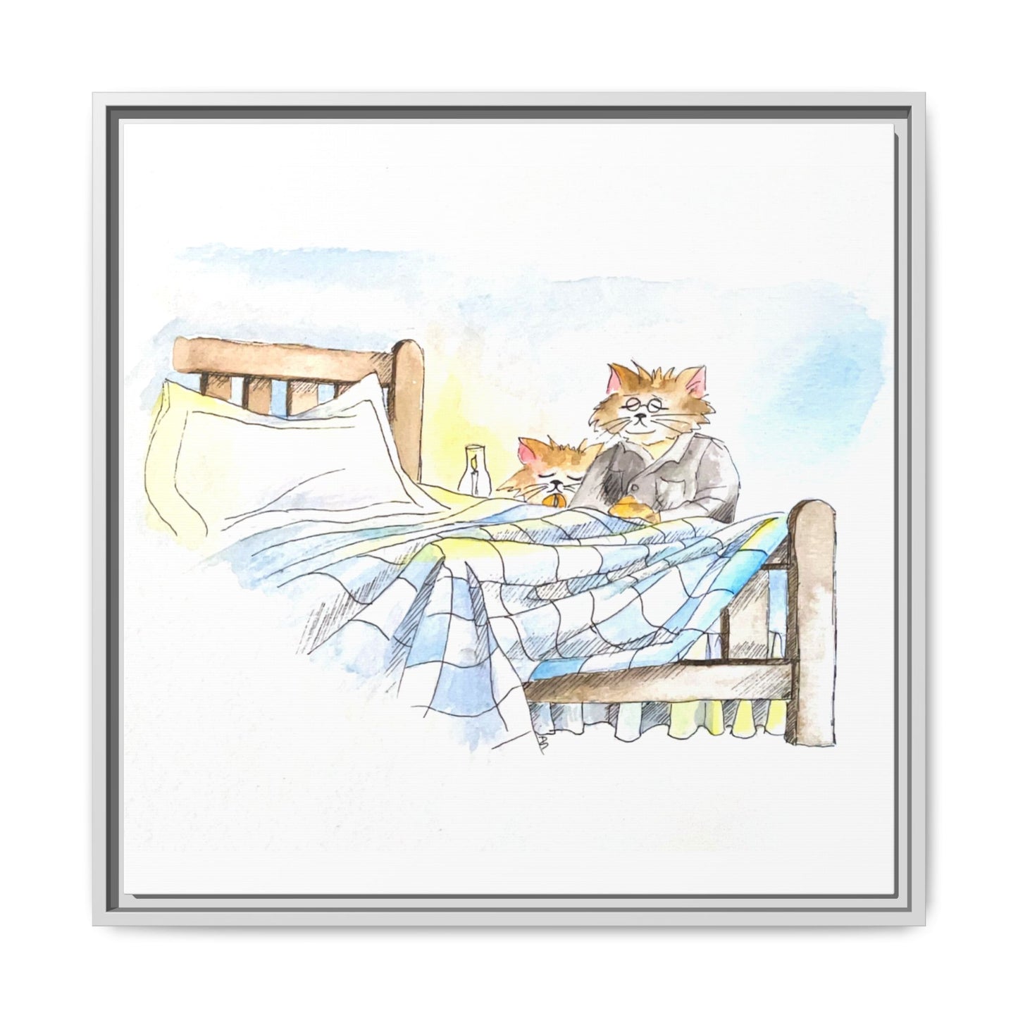 Kitty Fun Matte Canvas Framed