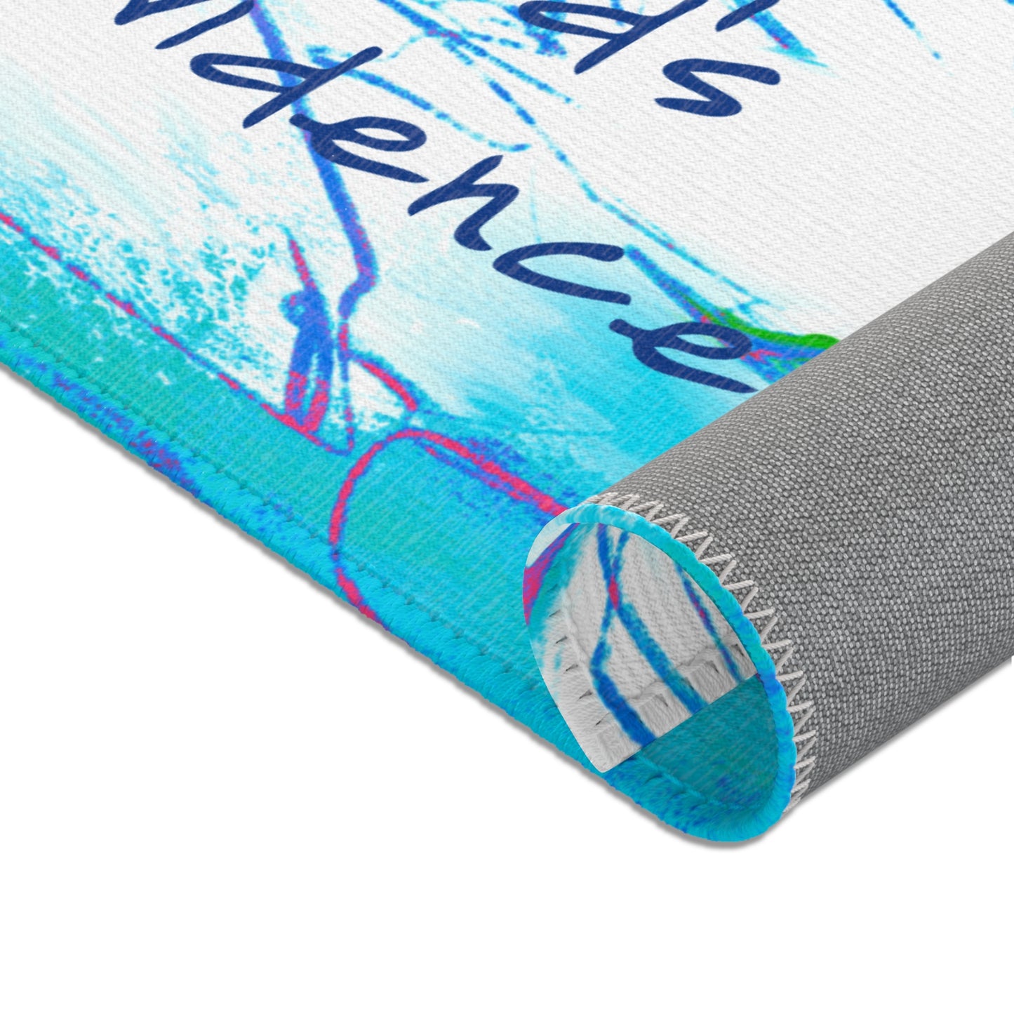 Inspirational Landscapes "Trust God's Providence" Indoor Area Rug in Pink and Blue, (one size 36" x 24")