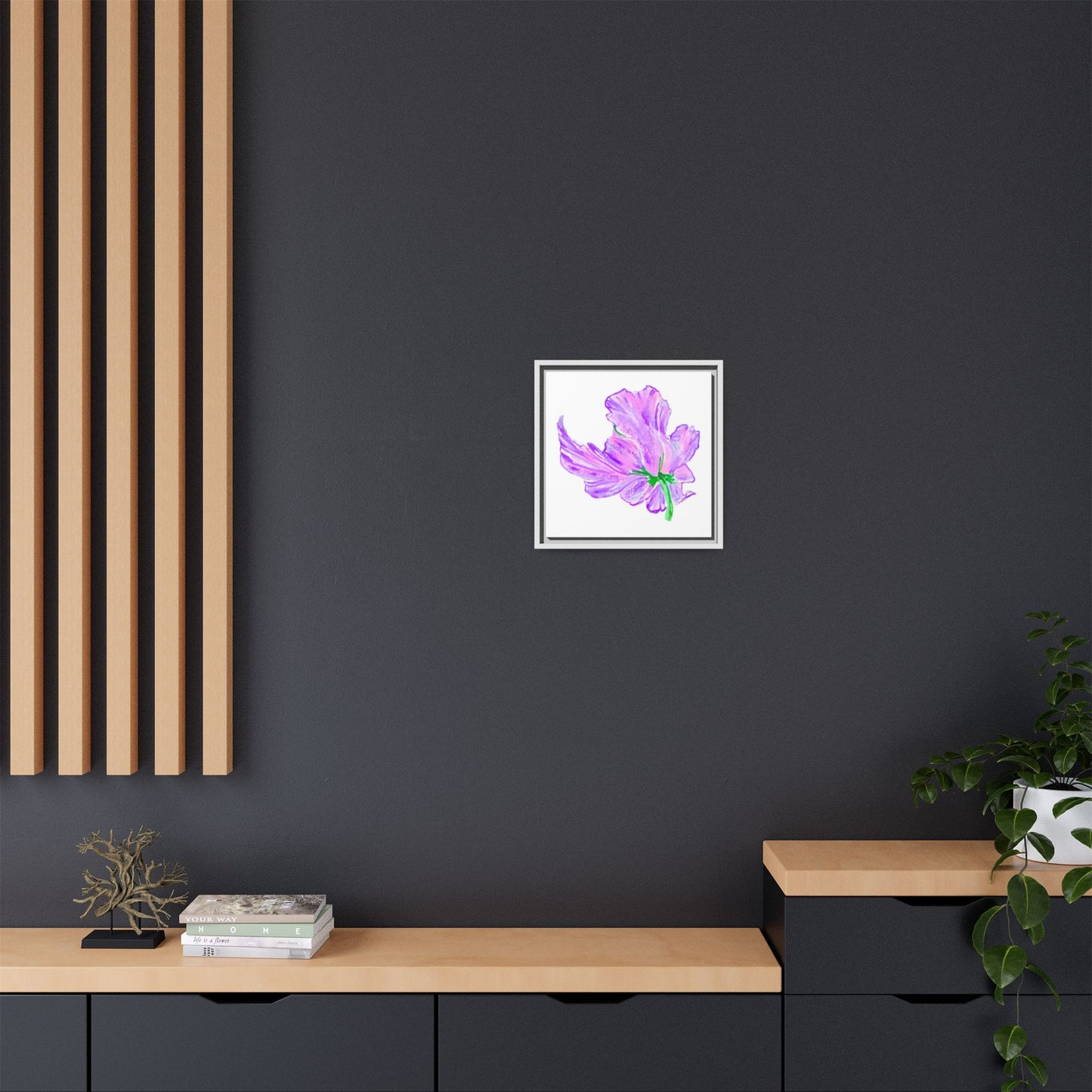 Dancing Tulips Matte Canvas, Framed (Multi-color) Lilac