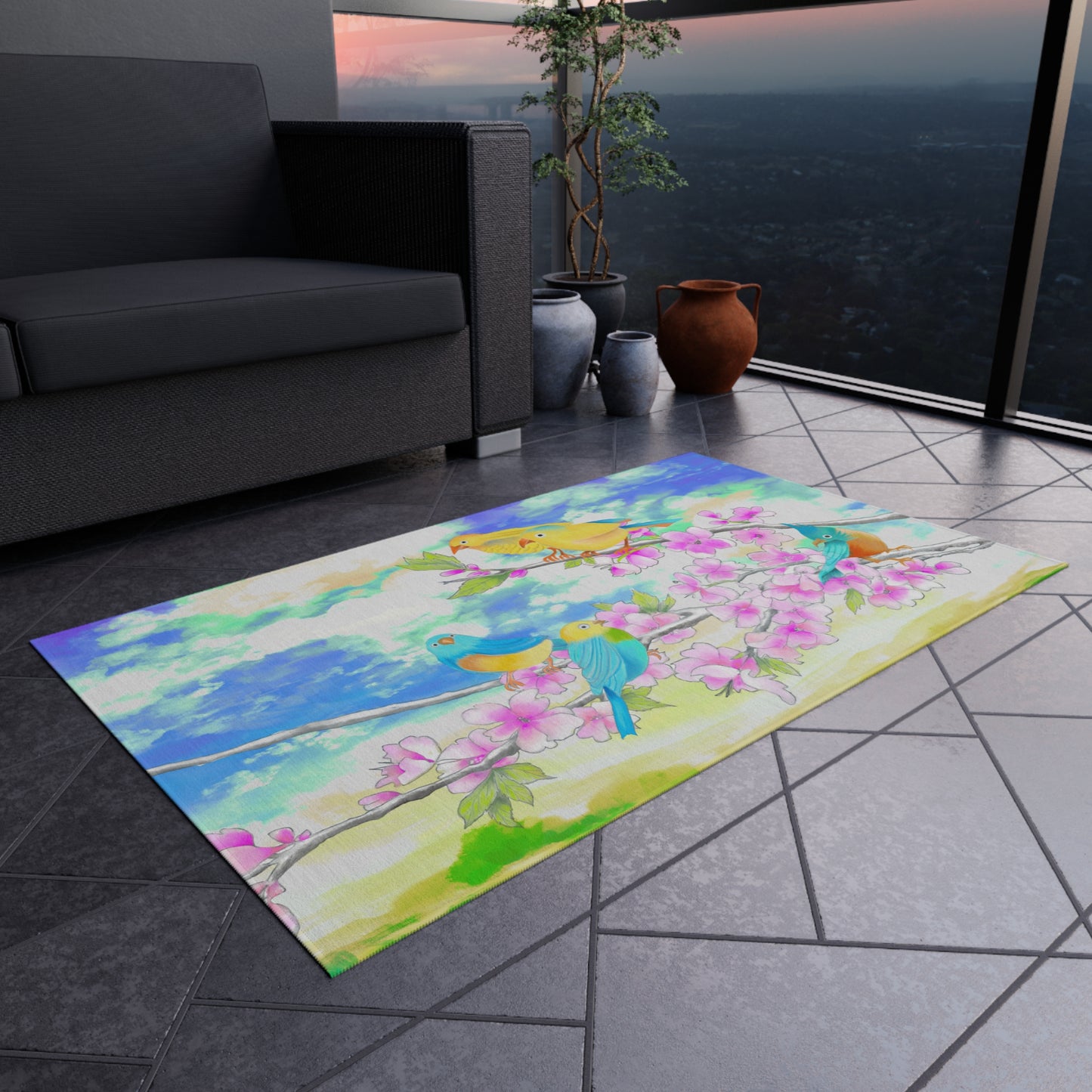 Indoor/Outdoor Rug Garden Flight