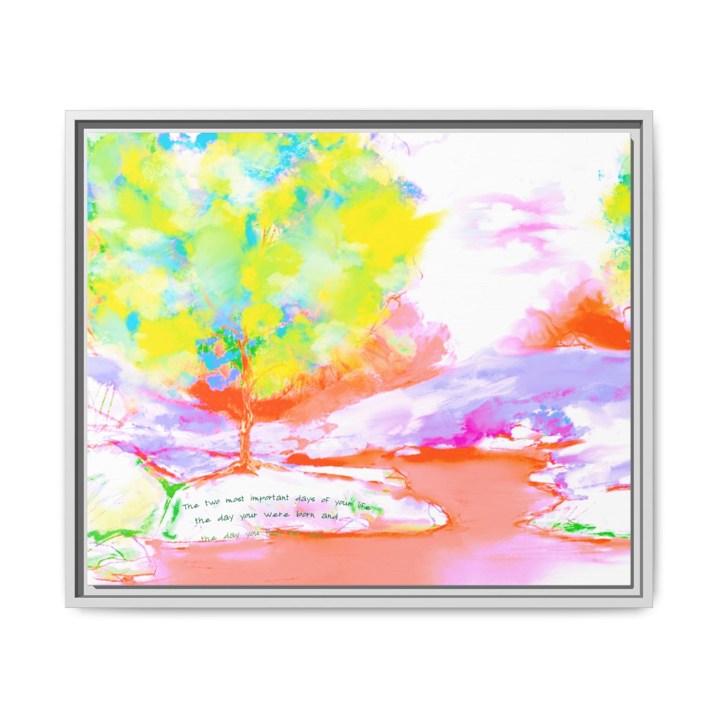 Inspirational Landscapes  Matte Canvas, Framed (Multi-color) Mark Twain Quote