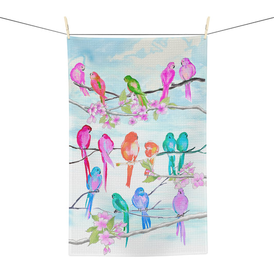 Dish Towels Microfiber Watercolor Birds