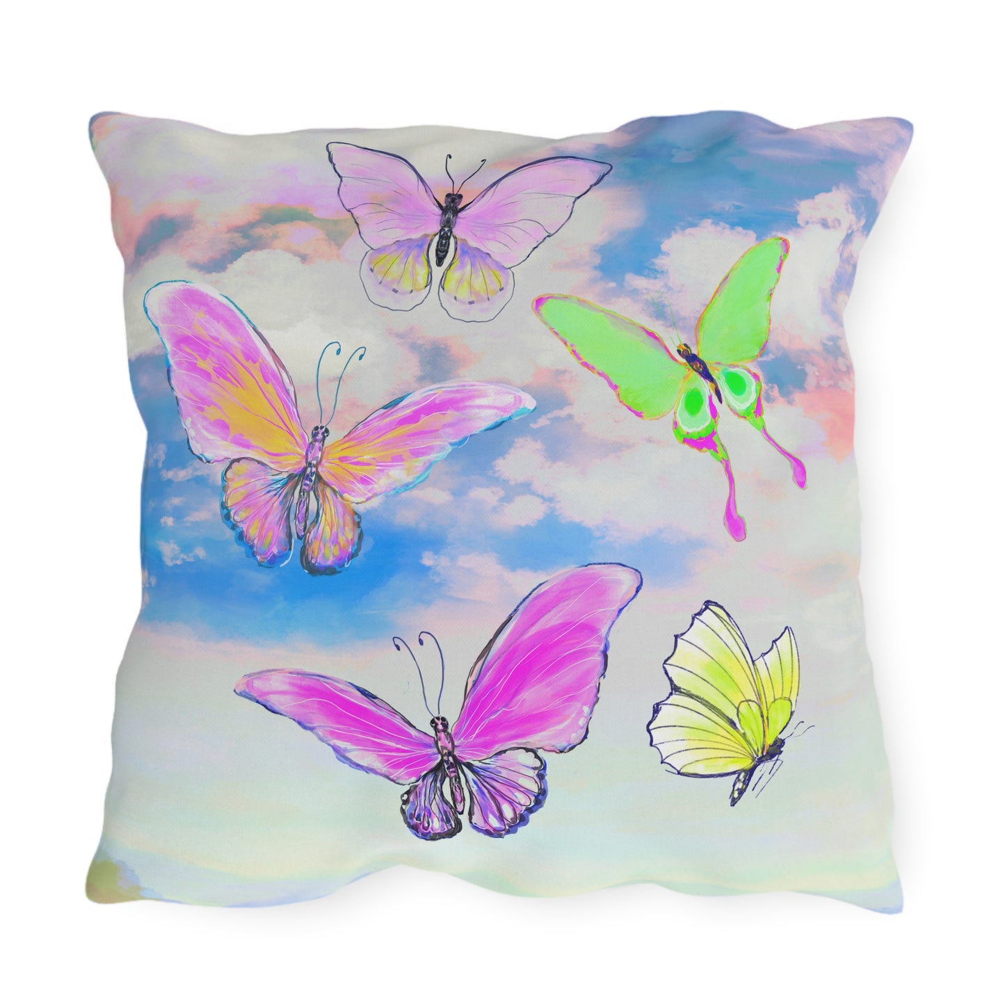 Outdoor Pillows Fluttering Butterflies D