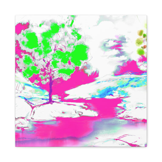 Joyful Landscape Matte Canvas, Stretched, 1.25" Raspberry, Green
