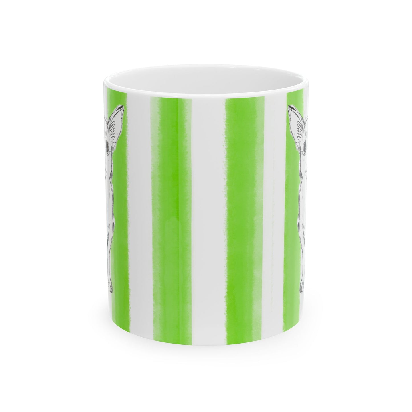 Dogi Fun Mug with Light Green Stripes