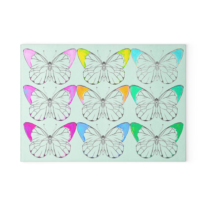 Glass Cutting Boards Rainbow Butterflies