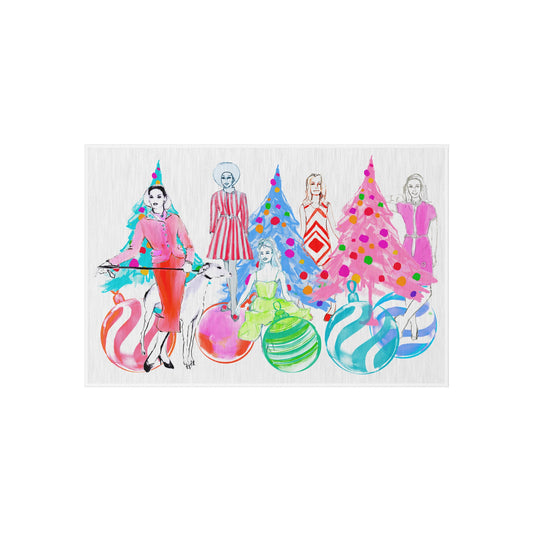 Indoor/Outdoor Rug Christmas Fancy Girl Rug