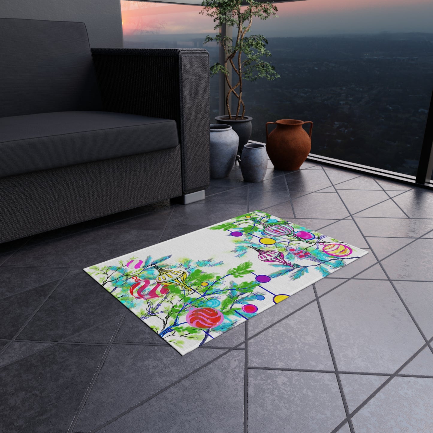 Indoor/Outdoor Rug Double the Joy of Christmas