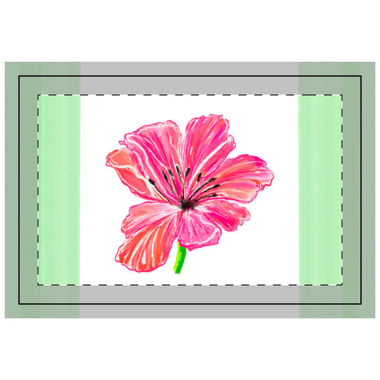 Tulip Love Polyester Quilted Placemat in Raspberry and Red with Green Striped Edges