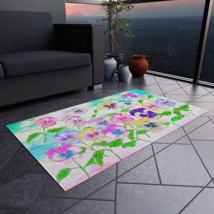 Flower Fun Pansy Outdoor /Indoor Rug