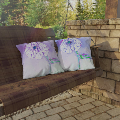 Outdoor Pillows Abstract Zinnia Color Story Lavender