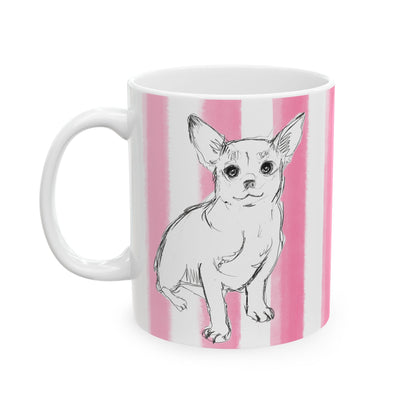 Mugs Dog Fun with Pink Stripes