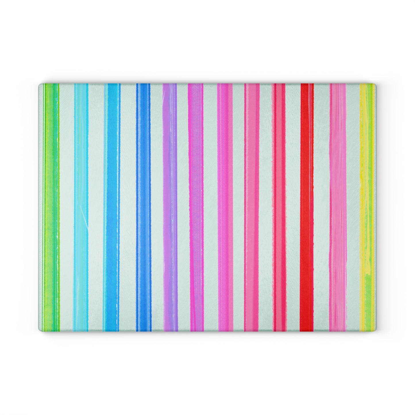 Watercolor Stripes Glass Cutting Board