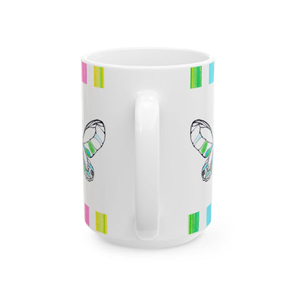 Mugs Butterfly Rainbow Stripe Ceramic Mug in Green