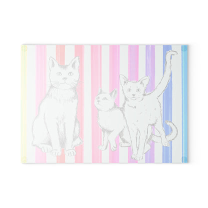 Kitty Fun Glass Cutting Board