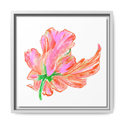 Dancing Tulips Matte Canvas, Framed (Multi-color) Orange Pink