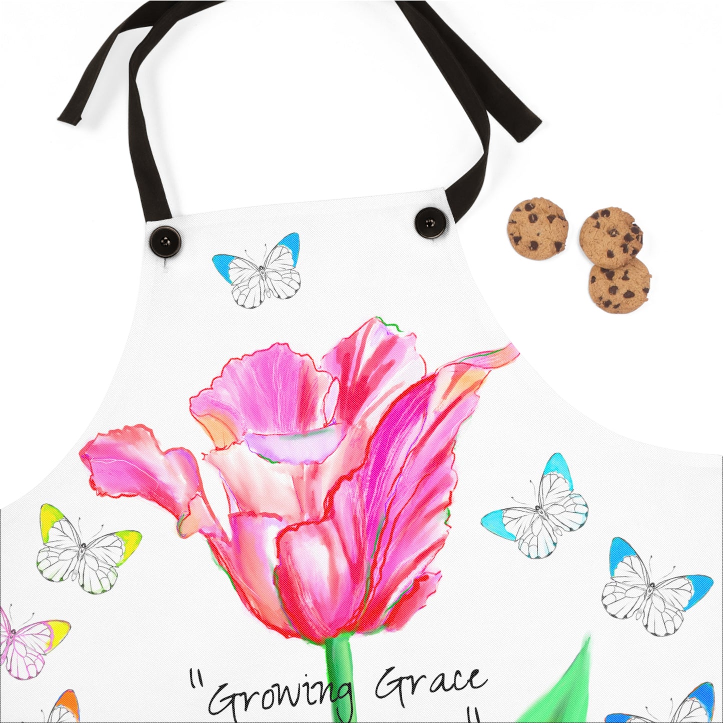 Vibrant Tulips Apron Growing grace is true grace Thomas Watson