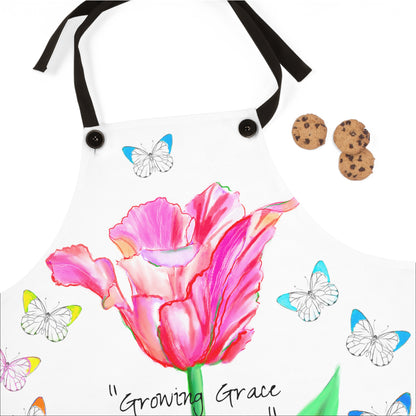 Vibrant Tulips Apron Growing grace is true grace Thomas Watson