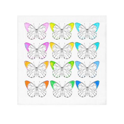 Face Towels Color Tipped Butterflies