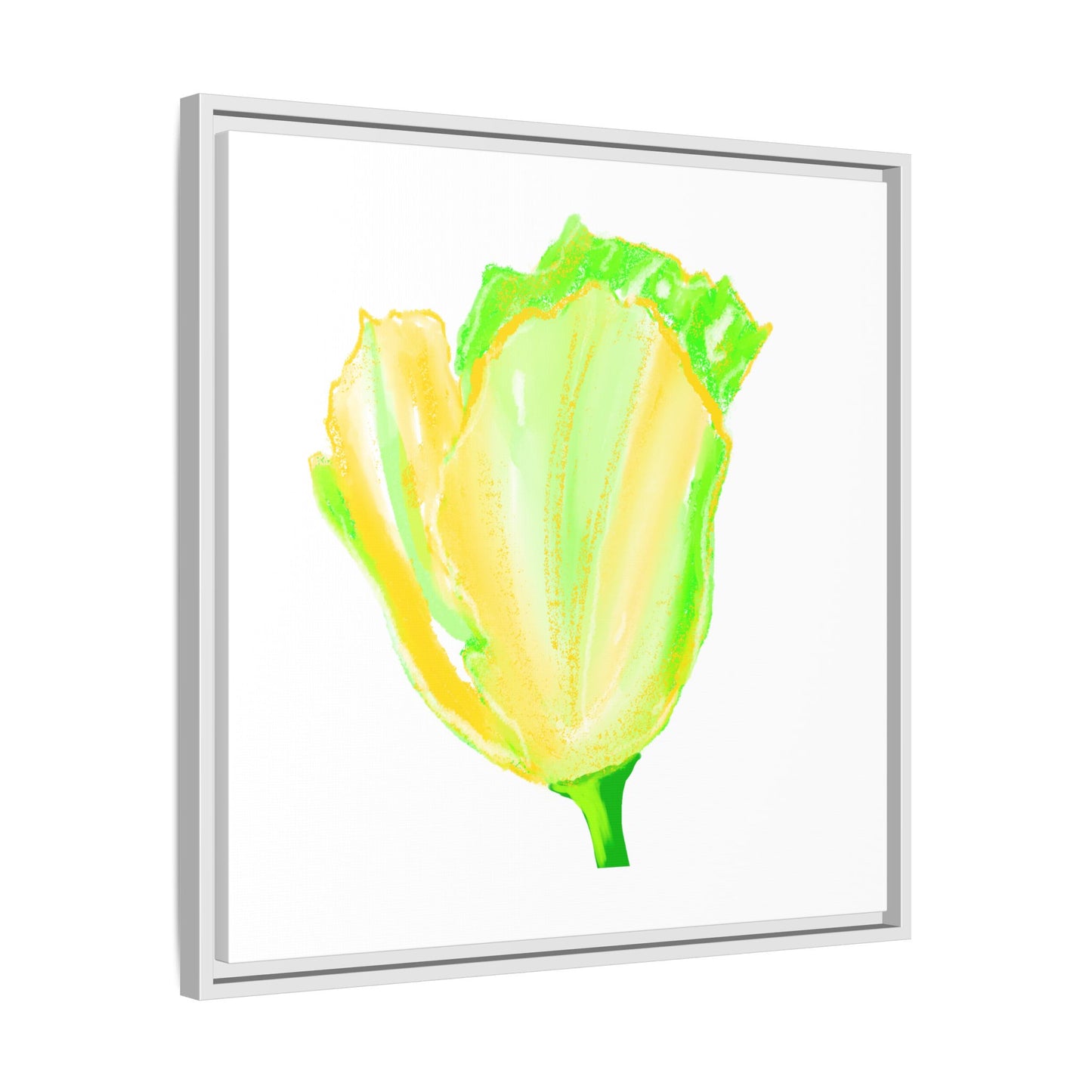 Dancing Tulips Matte Canvas, Framed (Multi-color) Yellow Green