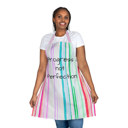 Watercolor Stripes Apron Progress not perfection