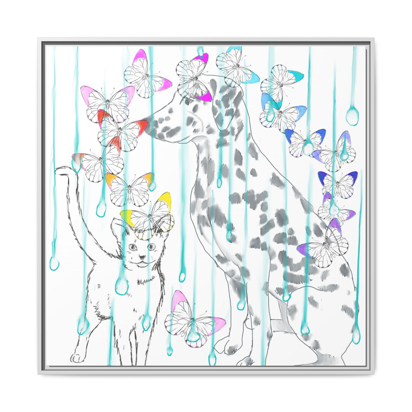 Butterfly Chroma Rain and Shine Matte Canvas, Framed (White)