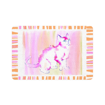 Kitty Fun Pet Food Mat in Pink