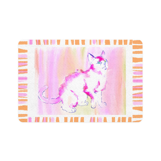 Kitty Fun Pet Food Mat in Pink