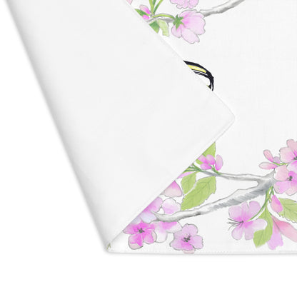 Butterfly Blossom Romp Cotton Twill Placemat, 1pc Yellow #9 Left side of the table