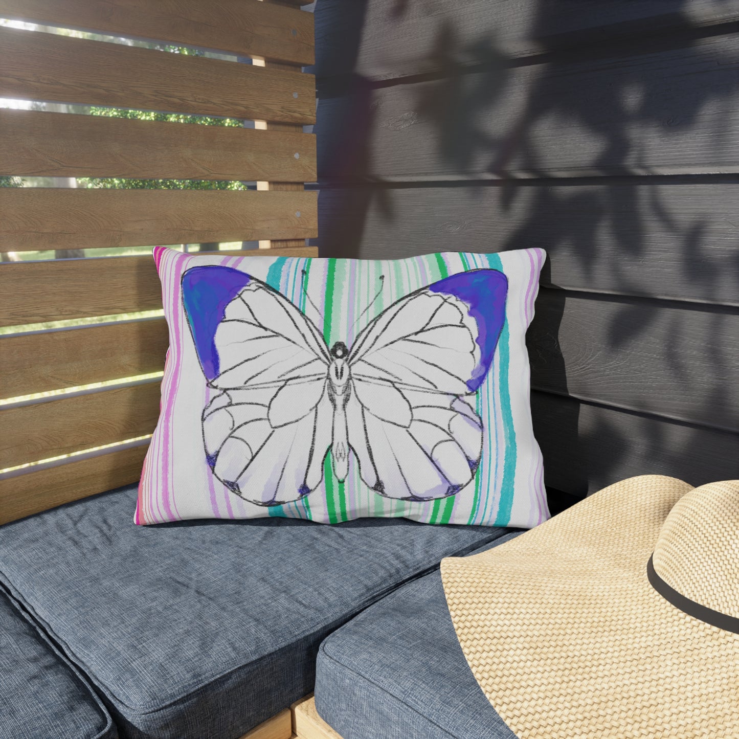 Pillows Outdoor Watercolor Butterfly Whimsy