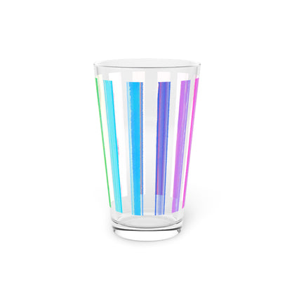 Watercolor Stripes Pint Glass, 16oz