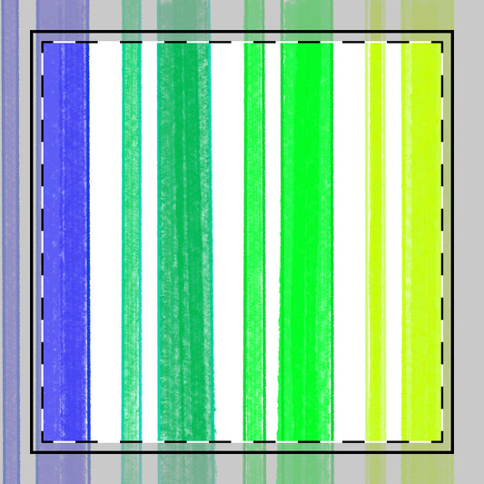Butterfly Flutterstripe Cotton Twill Napkin, Blue, Green Cotton background (creamy white)